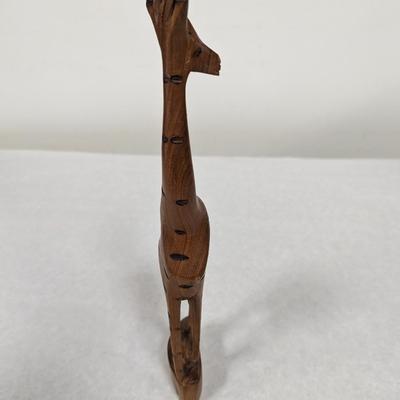 Hand Carved Wooden Giraffe