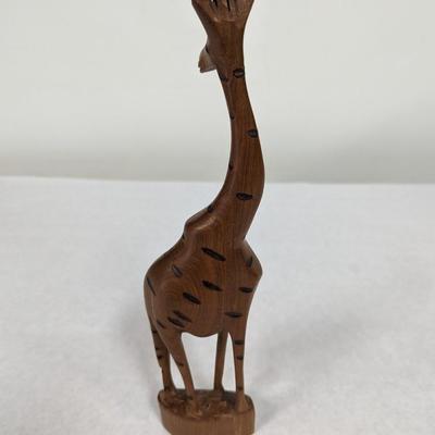 Hand Carved Wooden Giraffe
