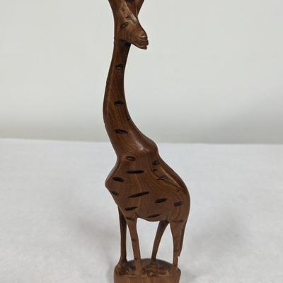 Hand Carved Wooden Giraffe