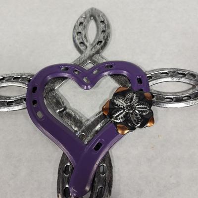 Natural Horseshoe Cross Metal Wall Decor