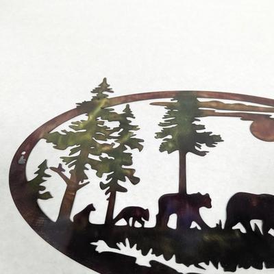 Bear Walking Metal Wall Art