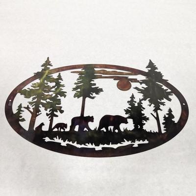 Bear Walking Metal Wall Art