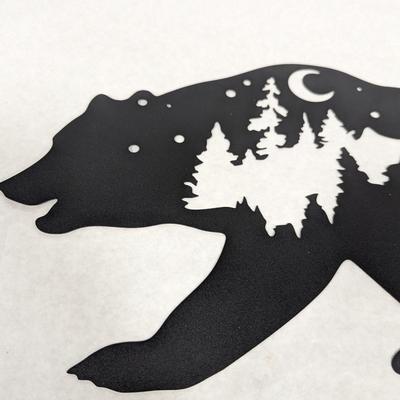 Bear & Mountains Metal Wall Art