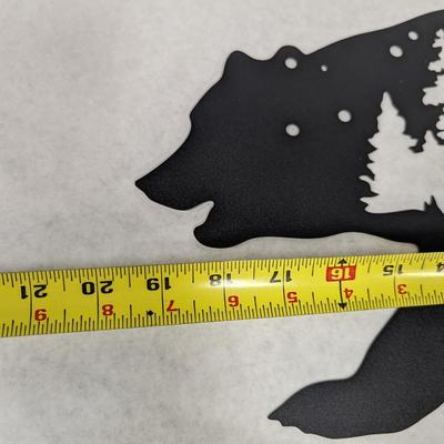 Bear & Mountains Metal Wall Art