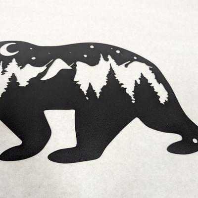 Bear & Mountains Metal Wall Art