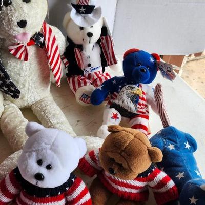4th July patriotic stuffed animals / plushies lot