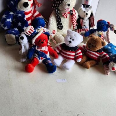4th July patriotic stuffed animals / plushies lot