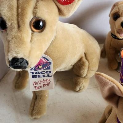 Vtg 2000's Taco Bell Chihuahua Plush Dog Lot