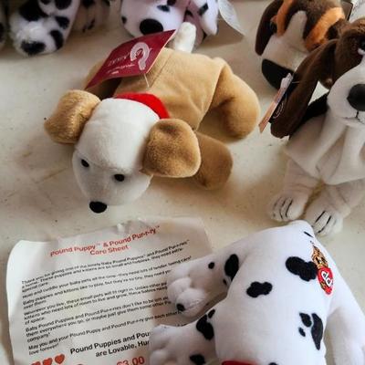 Dog puppies stuffed animals / plushies lot including Pound Puppy