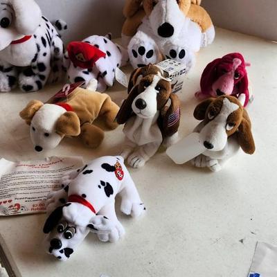 Dog puppies stuffed animals / plushies lot including Pound Puppy