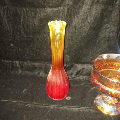 A COLLECTION OF VINTAGE COLORED GLASS PIECES