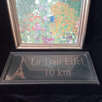 FLORAL OIL PAINTING AND LA TOUR EIFEL PICTURE