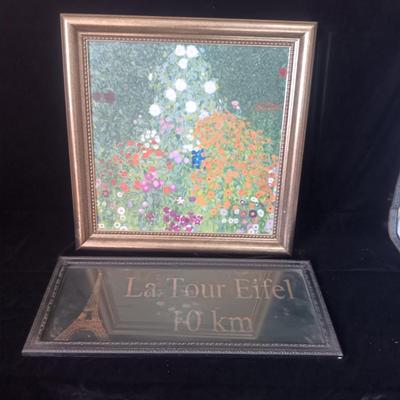 FLORAL OIL PAINTING AND LA TOUR EIFEL PICTURE