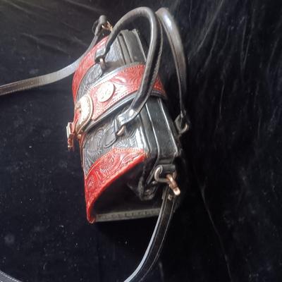 AMERICAN WEST LEATHER TOOLED PURSE
