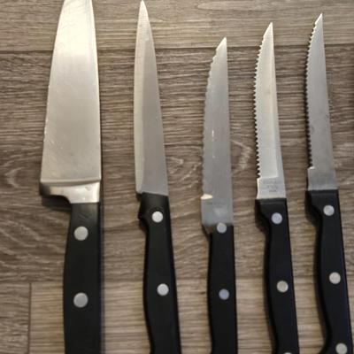 Black Handle Knife Set
