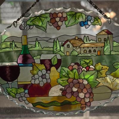 Wine and Fruit Hanging Stained Glass Style