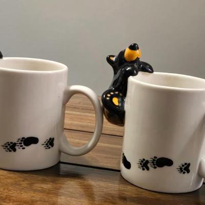 Bear Foots Cookie Jar, 2 Coffee Cups, and Soap Dispenser