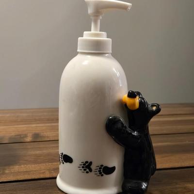 Bear Foots Cookie Jar, 2 Coffee Cups, and Soap Dispenser