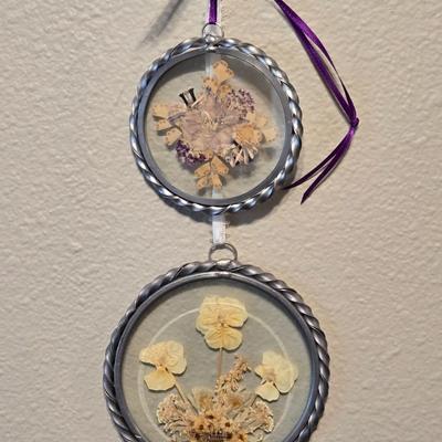 (2) Pressed Flowers in Glass Art