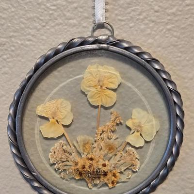 (2) Pressed Flowers in Glass Art