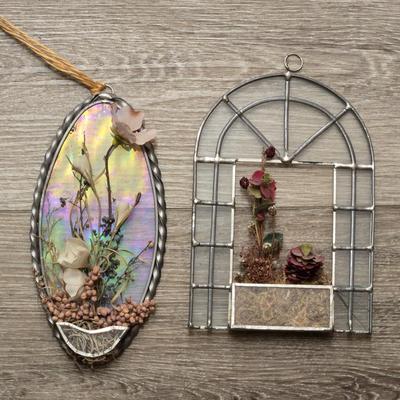 Glass with Dried Flowers Art