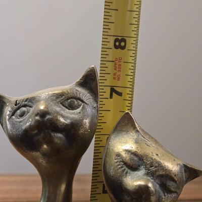 Mid Century Brass Cats (2)