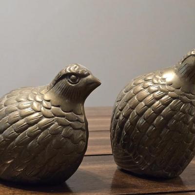 (2) Brass Quails