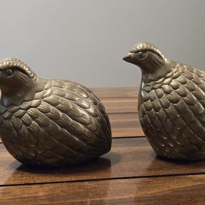 (2) Brass Quails