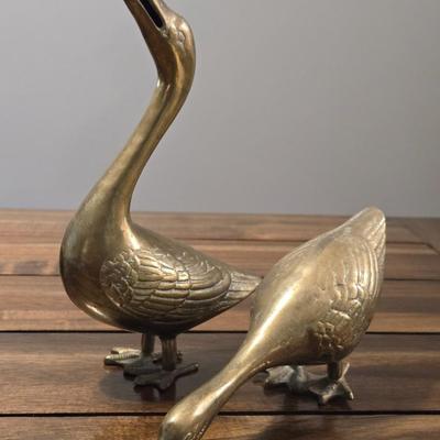 (2) Brass Geese