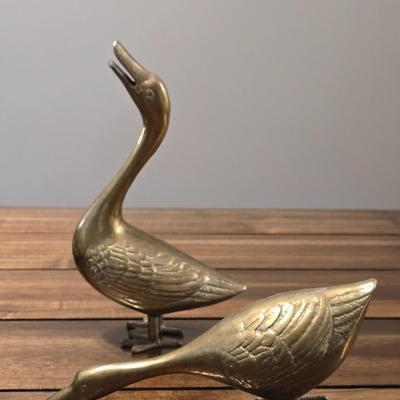 (2) Brass Geese