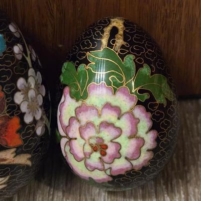 (3) Cloisonne Eggs