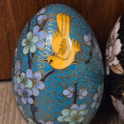 (3) Cloisonne Eggs