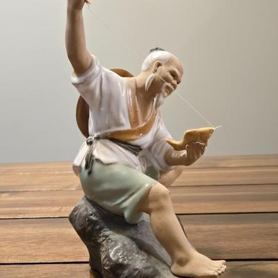 Ceramic Fishing Man