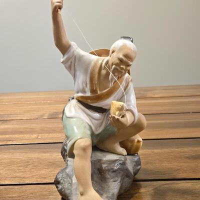 Ceramic Fishing Man