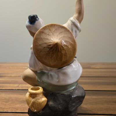 Ceramic Fishing Man