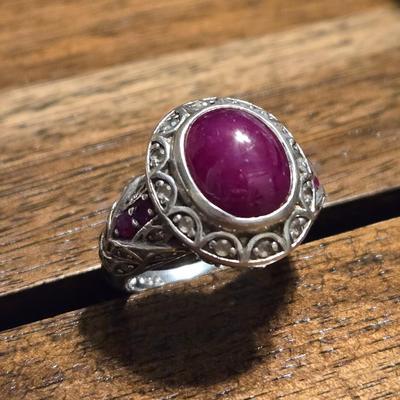 Sterling Silver & Ruby Ring
