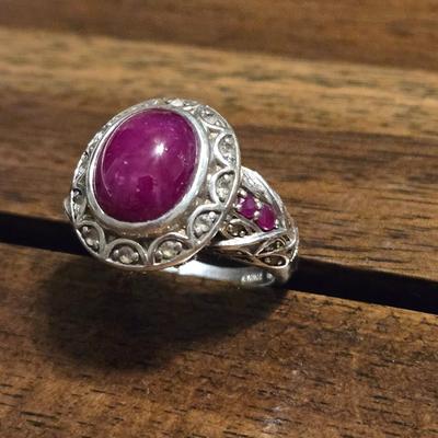 Sterling Silver & Ruby Ring