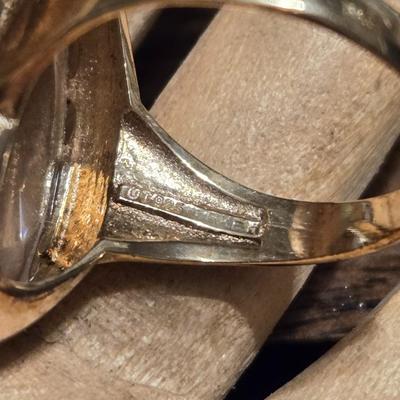 Gold over Sterling Faceted Quartz