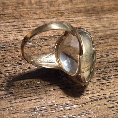 Gold over Sterling Faceted Quartz