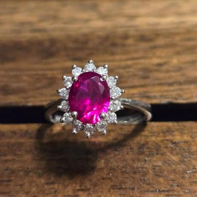 Sterling Silver & Ruby Ring