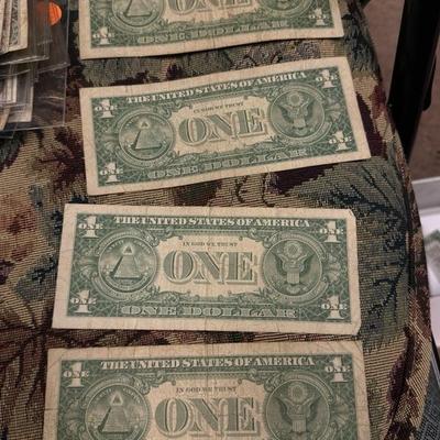 Lot of (4) 1957 SILVER CERTIFICATE ON DOLLAR U S CURRENCY