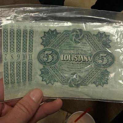 $5 1875 State of Louisiana Baby Bond Obsolete Currency Bank Note Bill UNC++