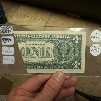 1992 1$ U S currency Major Error Rare
