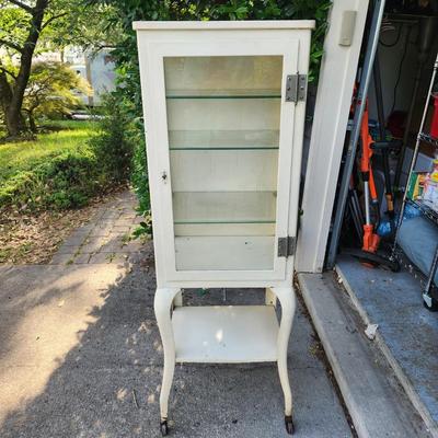 Vintage Metal Dental Medical Doctor Office Cabinet