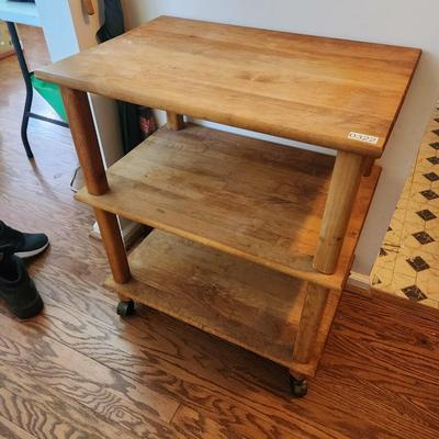 Solid Wood Work Table on Casters 26xx18x31