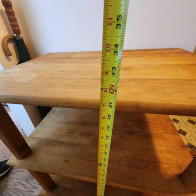 Solid Wood Work Table on Casters 26xx18x31