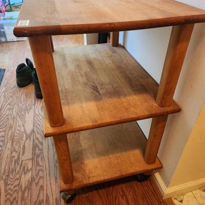 Solid Wood Work Table on Casters 26xx18x31