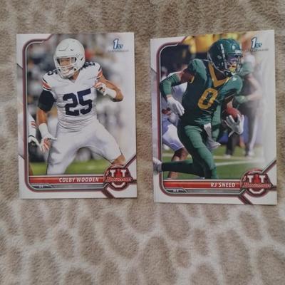 RJ Sneed and Kobe wooden football cards