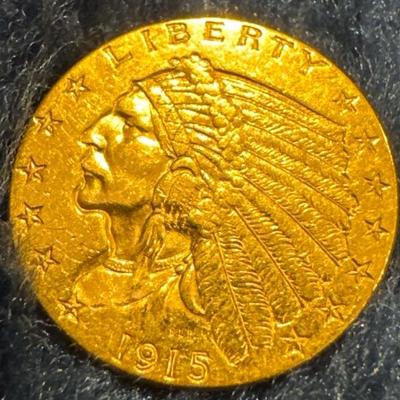1915 2 1/2 Indian head Gold Eagle United States piece