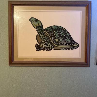 Framed Turtle Painting 30x24